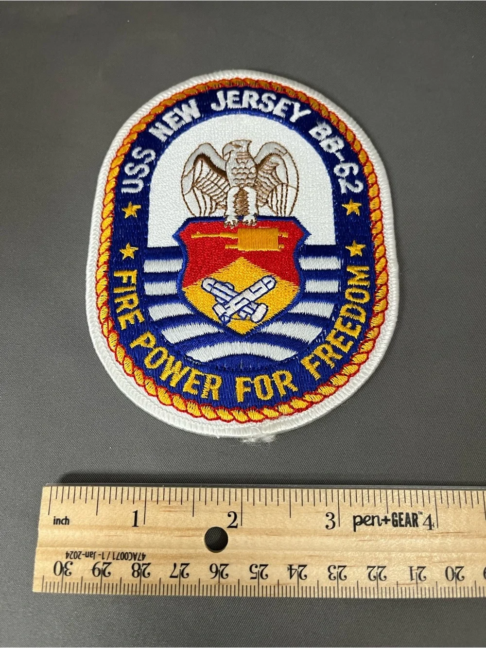 USS New Jersey BB-62 Embroidered Patch US Navy